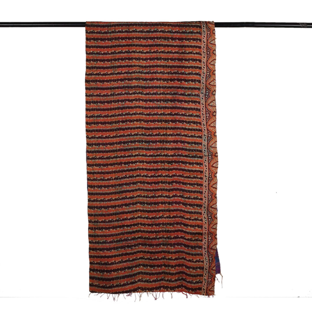 Eco-Friendly Patterned Embroidered Reversible Silk Scarf - Bold Life