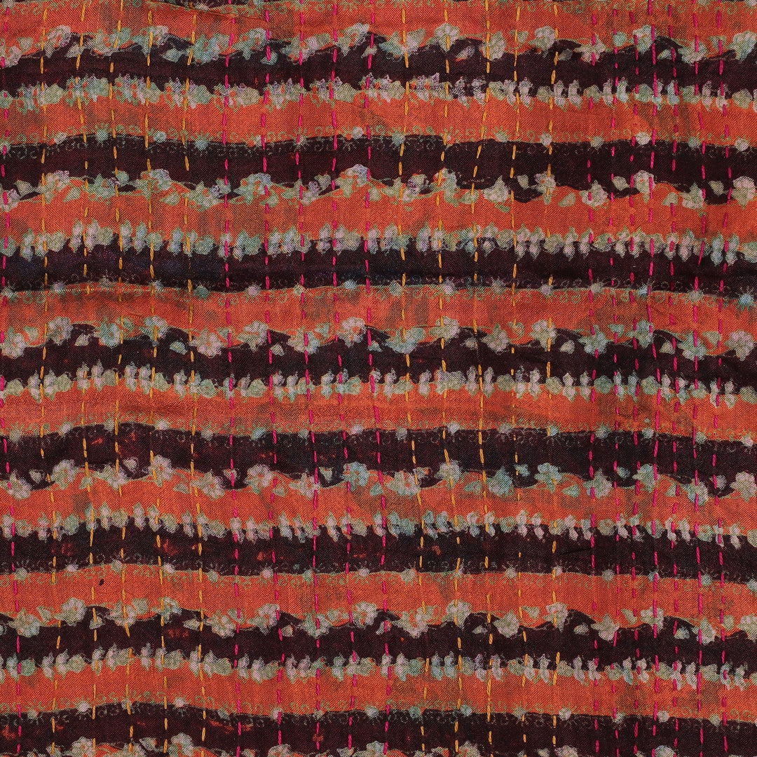 Eco-Friendly Patterned Embroidered Reversible Silk Scarf - Bold Life