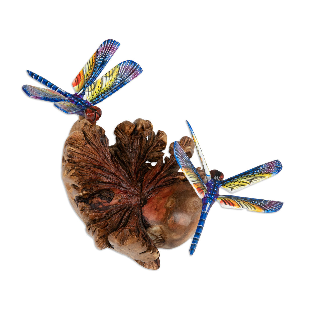 Nature-Themed Jempinis and Benalu Wood Dragonfly Wall Art - Blue Dragonfly