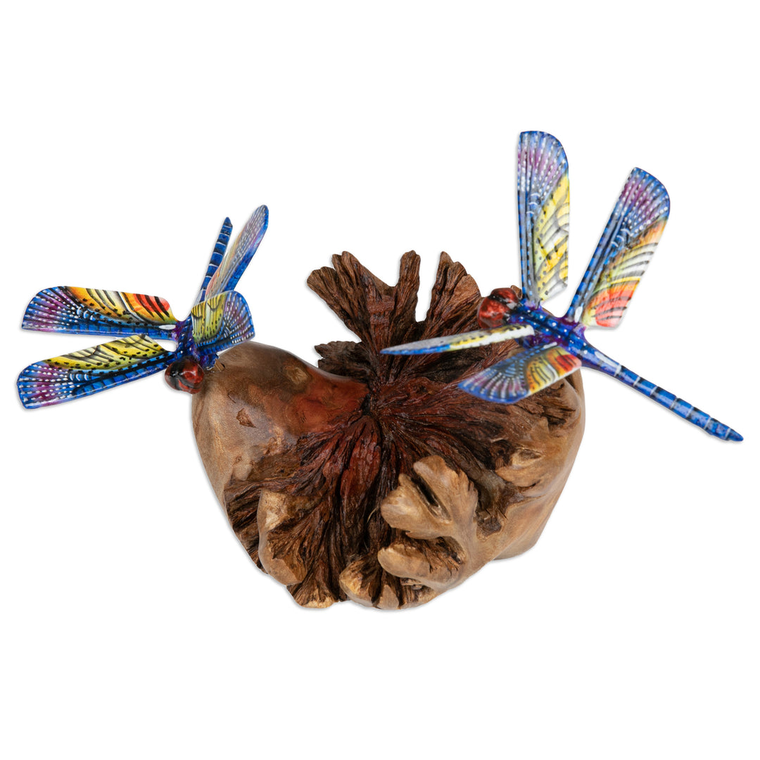 Nature-Themed Jempinis and Benalu Wood Dragonfly Wall Art - Blue Dragonfly