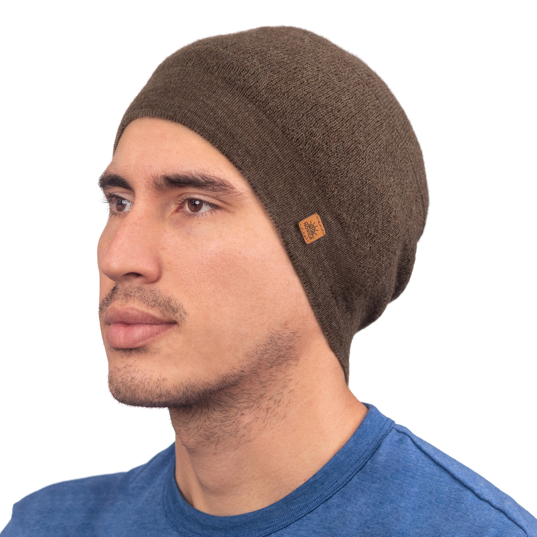 Unisex Soft Alpaca Blend Knit Hat in Sepia Brown - Sepia Minds