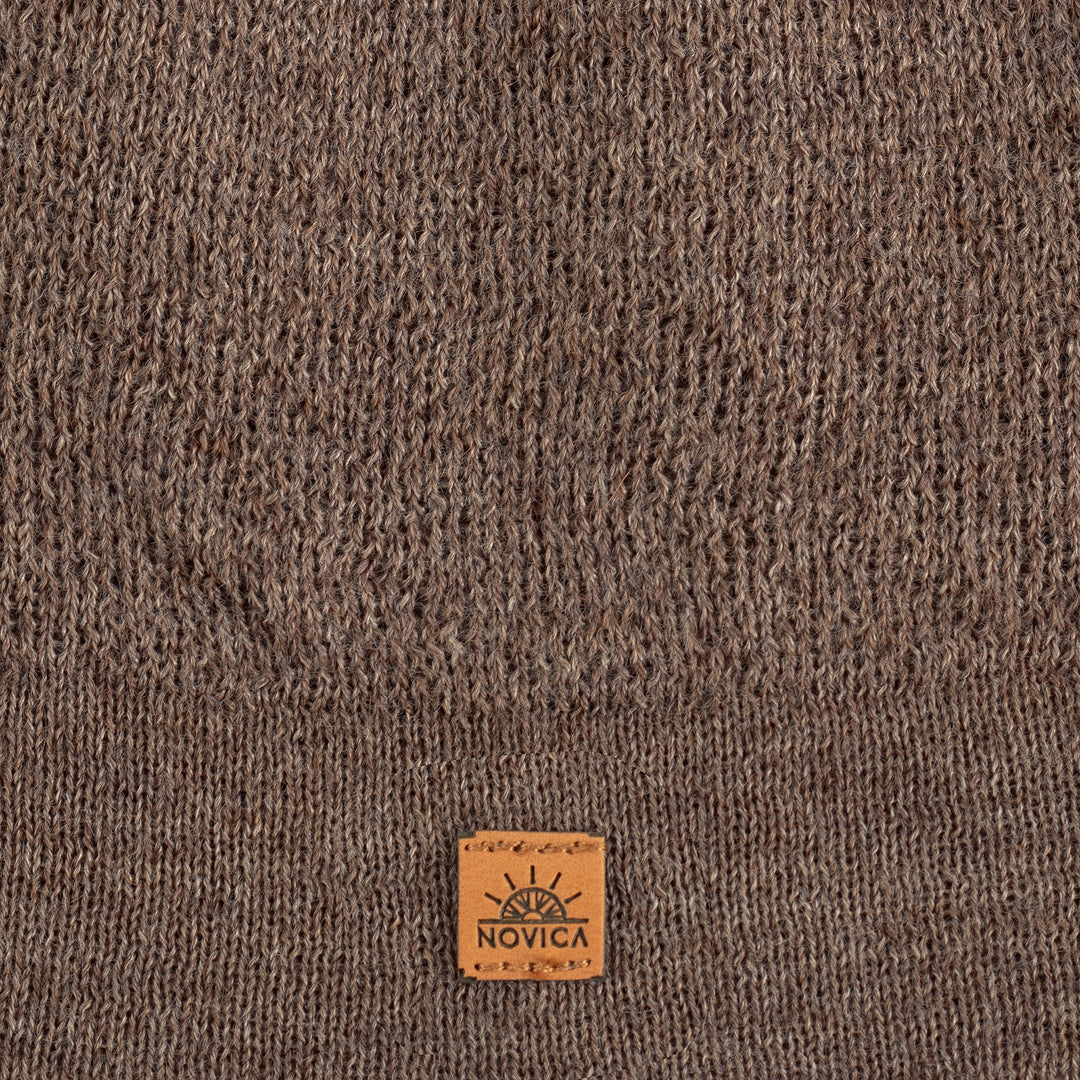 Unisex Soft Alpaca Blend Knit Hat in Sepia Brown - Sepia Minds