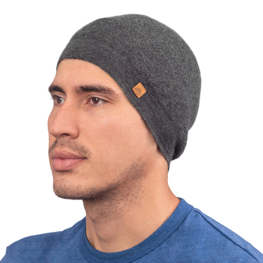 Unisex Soft Alpaca Blend Knit Hat in Slate Grey - Slate Minds