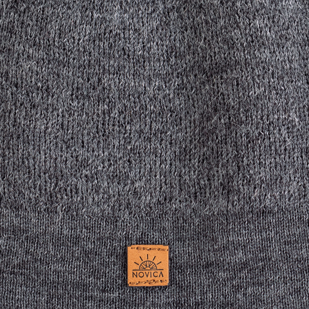 Unisex Soft Alpaca Blend Knit Hat in Slate Grey - Slate Minds