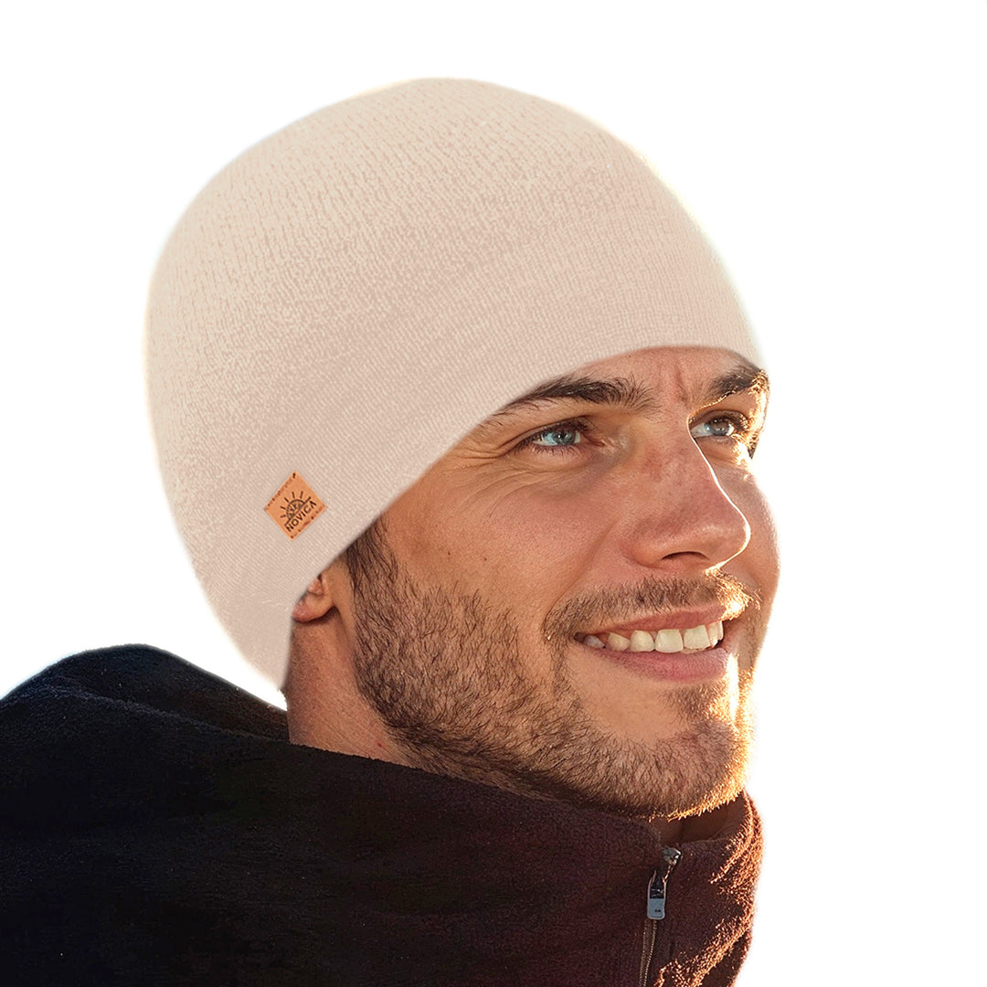 Unisex Soft Alpaca Blend Knit Hat in Ecru Beige - Ecru Minds
