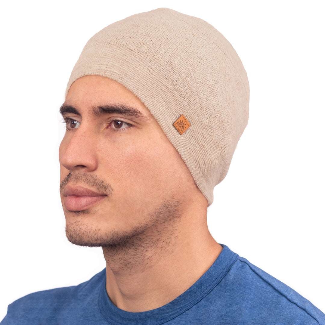 Unisex Soft Alpaca Blend Knit Hat in Ecru Beige - Ecru Minds