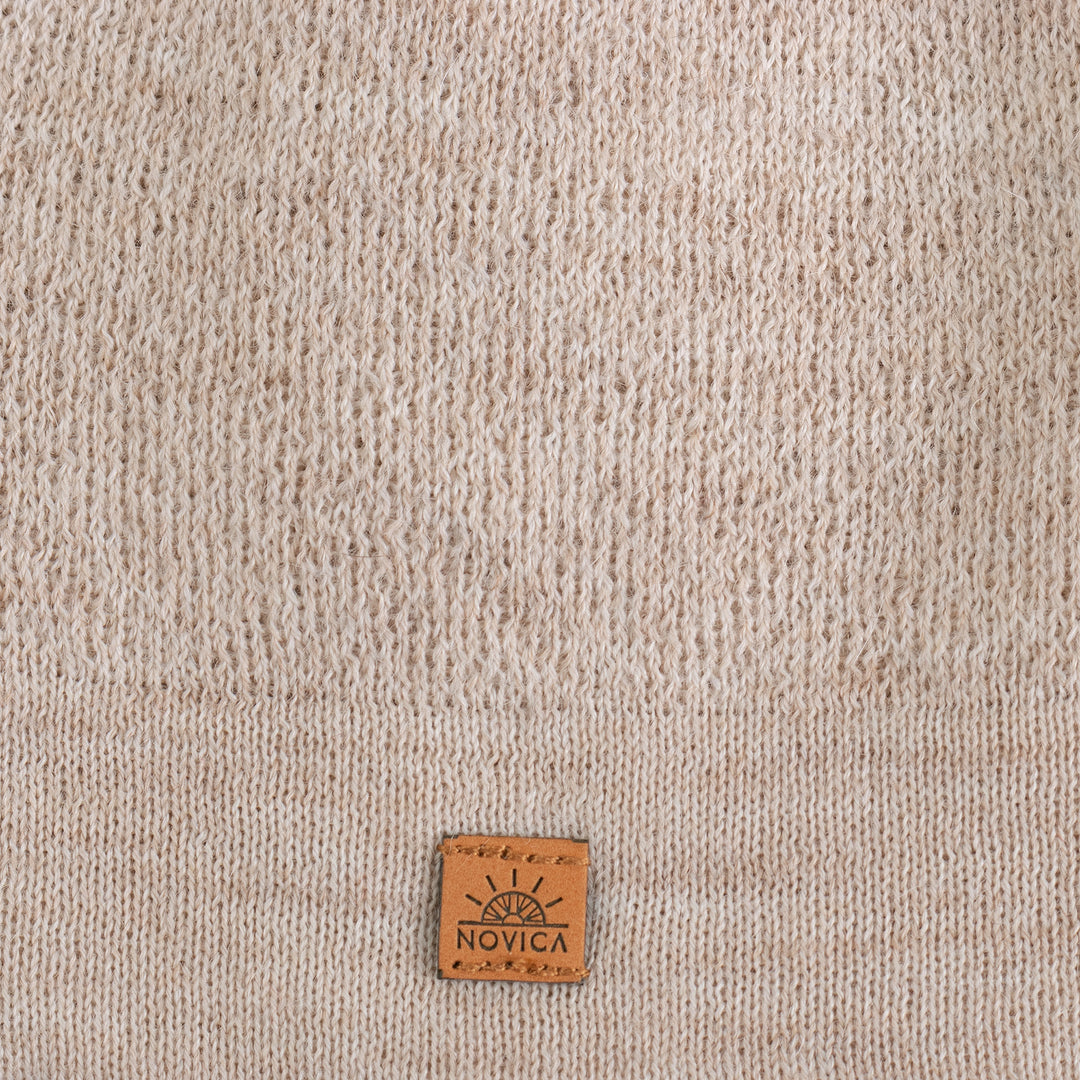 Unisex Soft Alpaca Blend Knit Hat in Ecru Beige - Ecru Minds