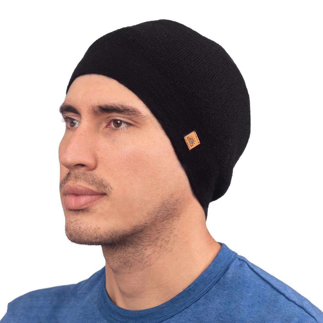Unisex Soft Alpaca Blend Knit Hat in Onyx Black - Onyx Minds