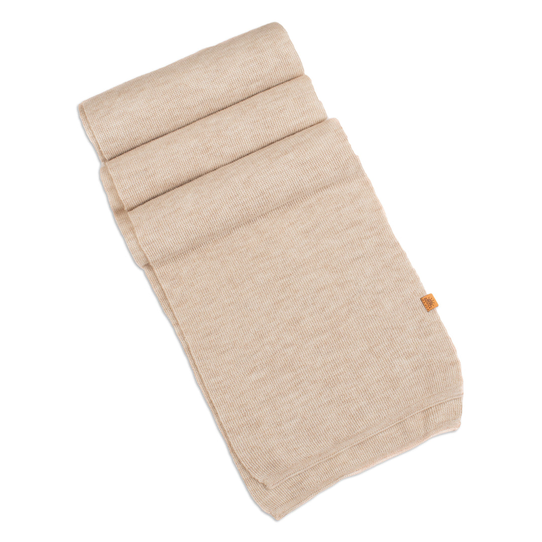 Knit Alpaca Blend Scarf in Vanilla Shade from Peru - Cozy Vanilla