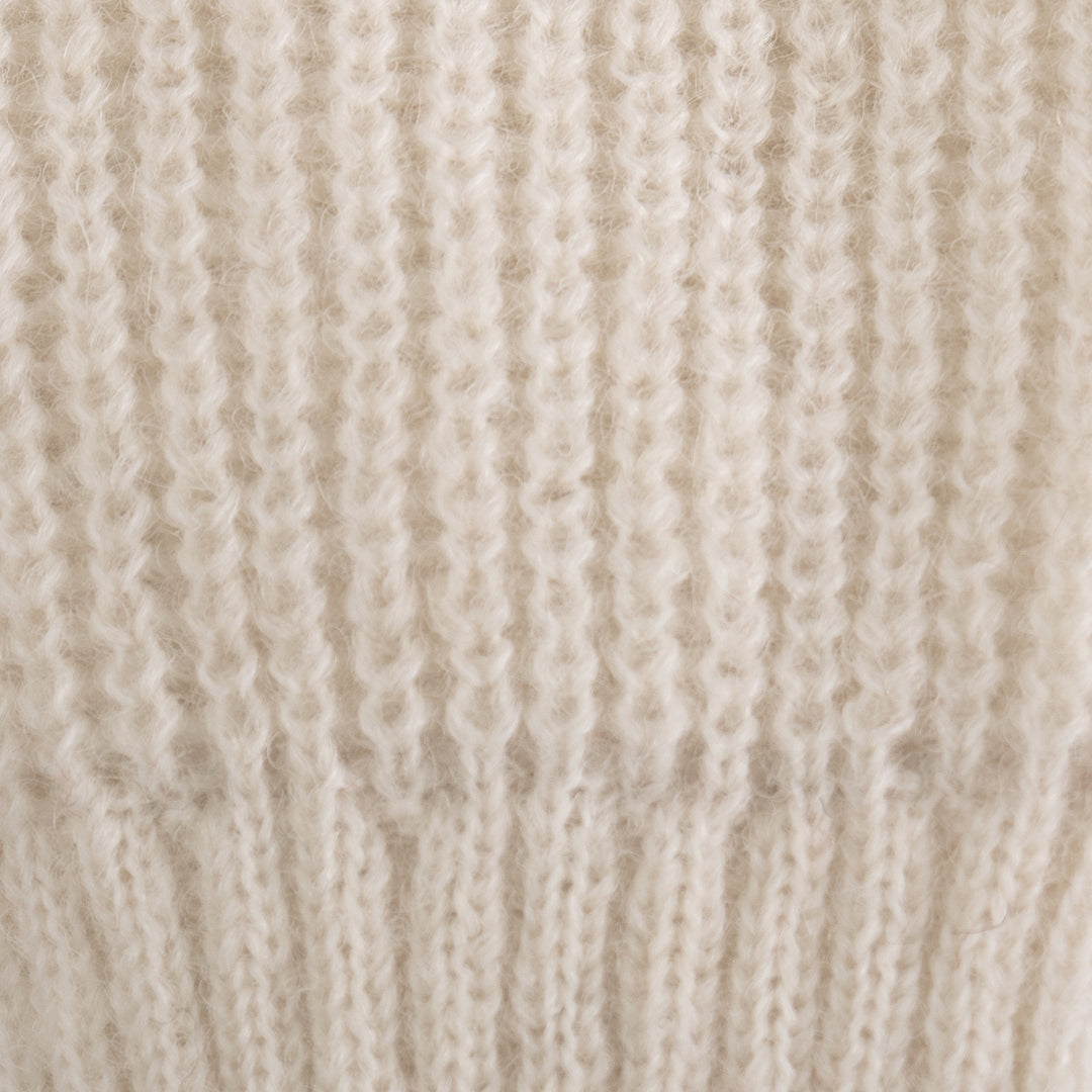 Knit Alpaca and Wool Blend Fingerless Mitts in Natural Ivory - Natural Epoch