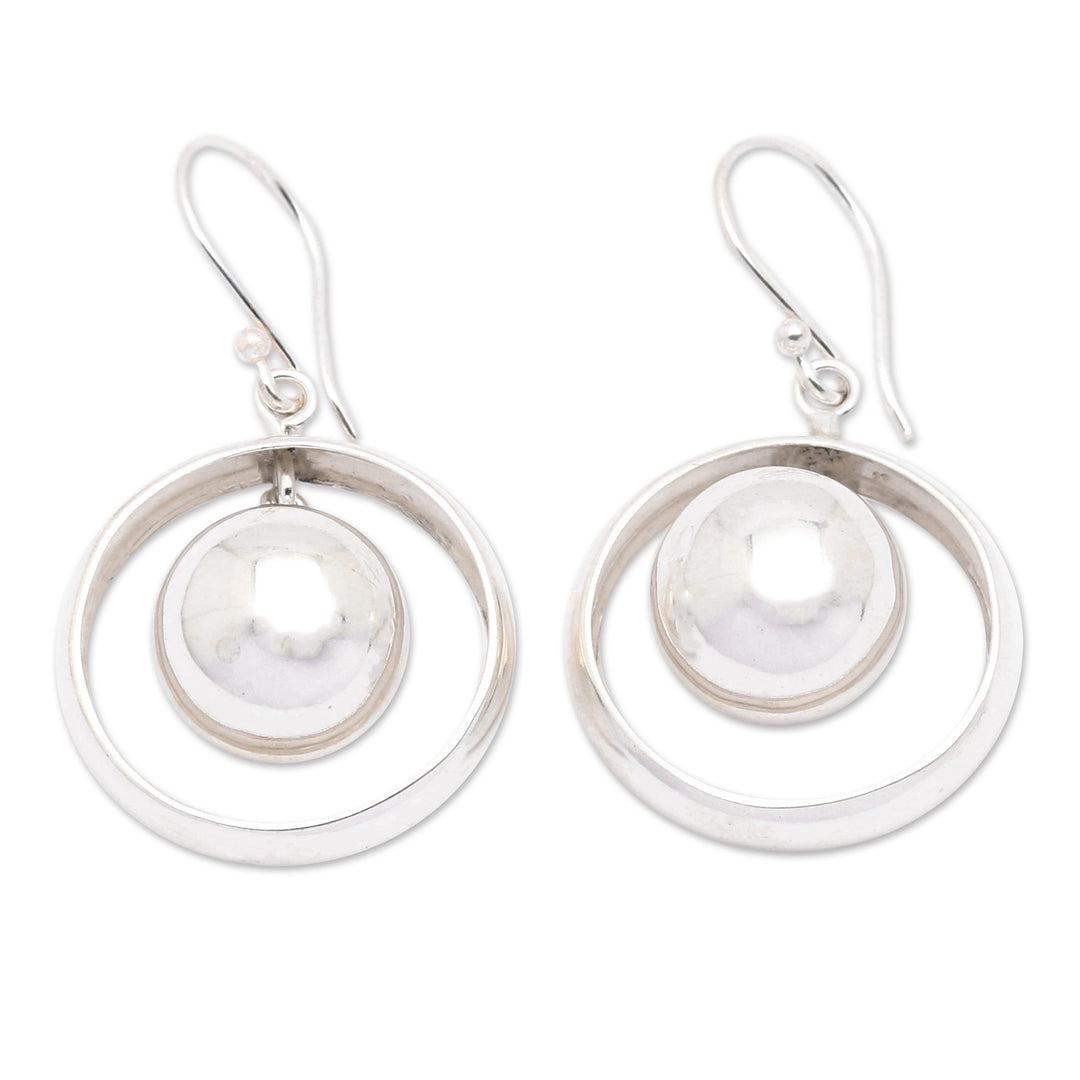 Modern High-Polished Sterling Silver Dangle Earrings - Sparkling Lantern