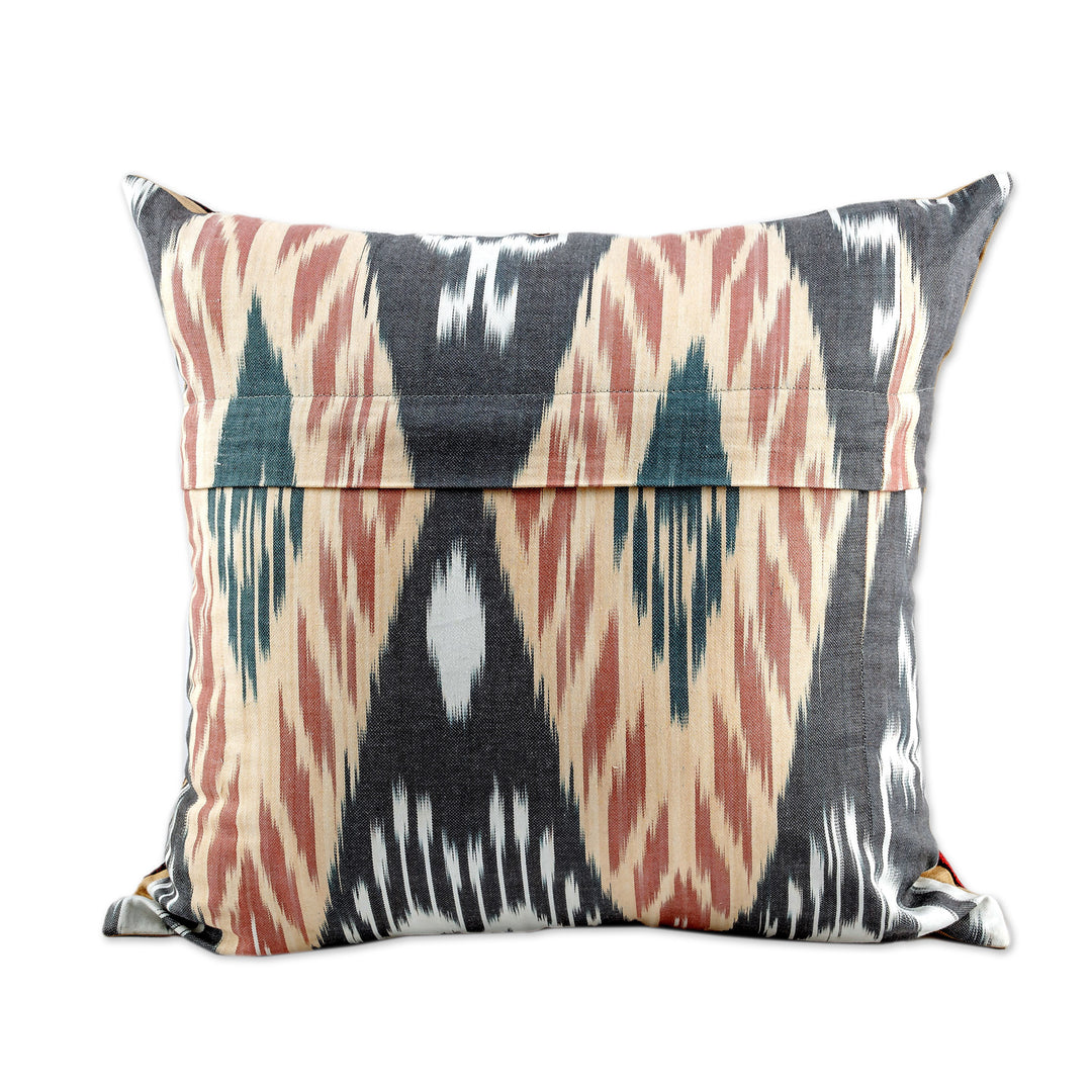 Embroidered Silk Blend Cushion Cover with Floral Details - Symbolic Suzani