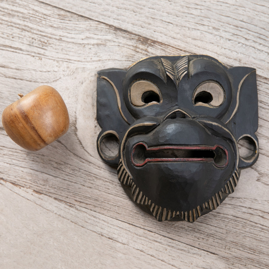Traditional Monkey-Shaped Albesia Wood Mask from Bali - Happy Ape
