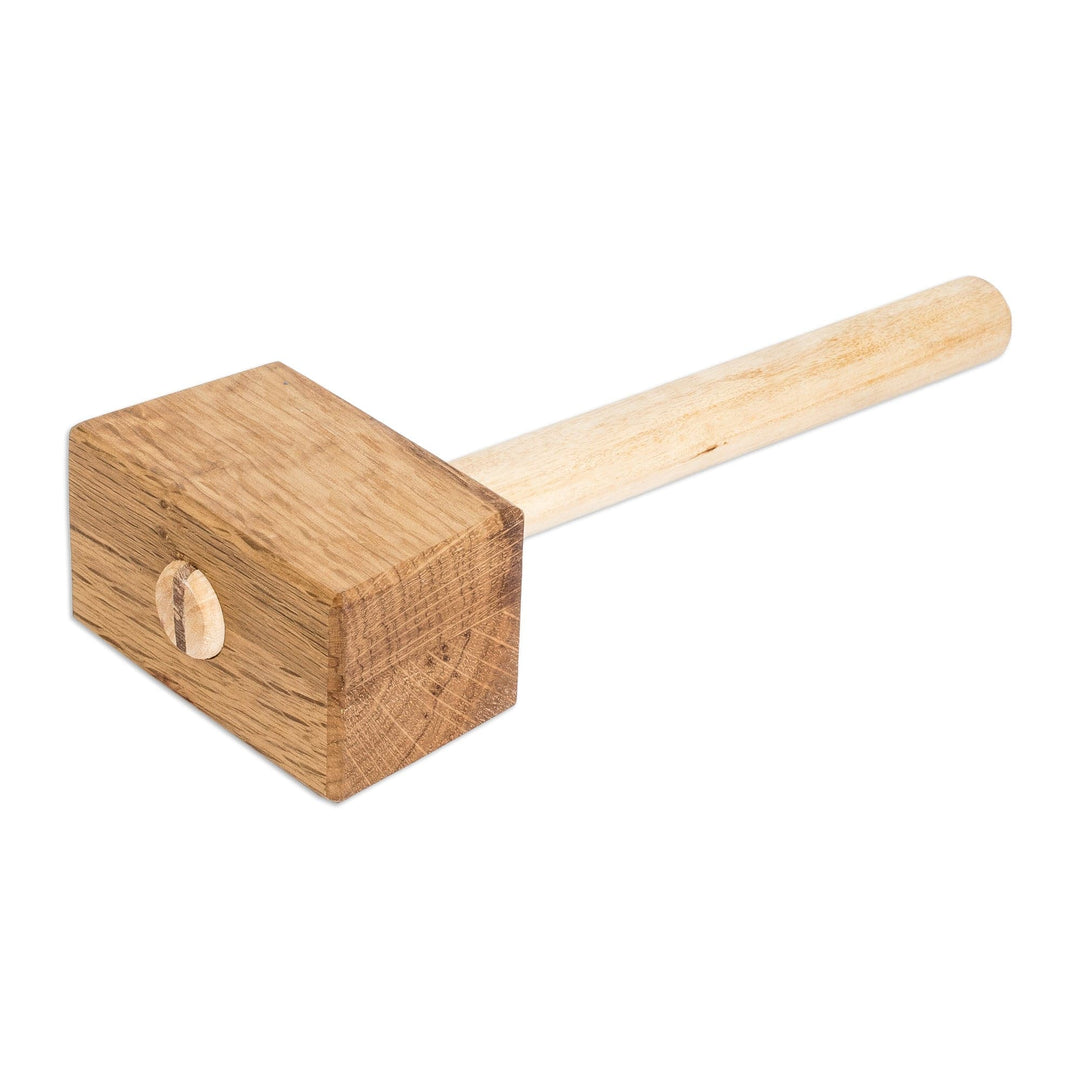 Hand-Carved Teak Wood Mallet Meat Tenderizer from Guatemala - Parrillada