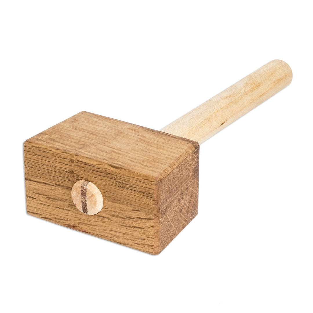 Hand-Carved Teak Wood Mallet Meat Tenderizer from Guatemala - Parrillada