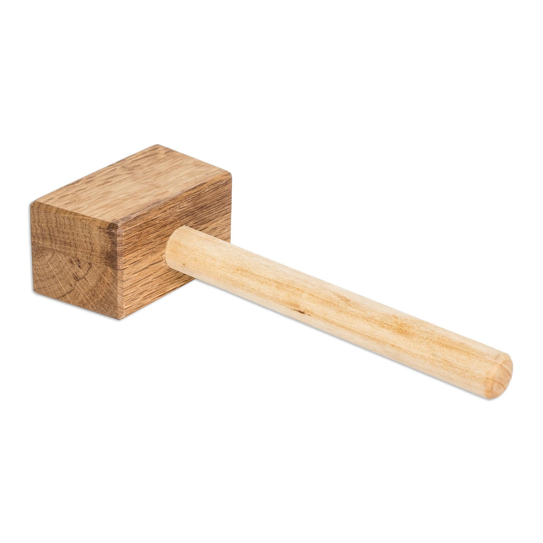 Hand-Carved Teak Wood Mallet Meat Tenderizer from Guatemala - Parrillada