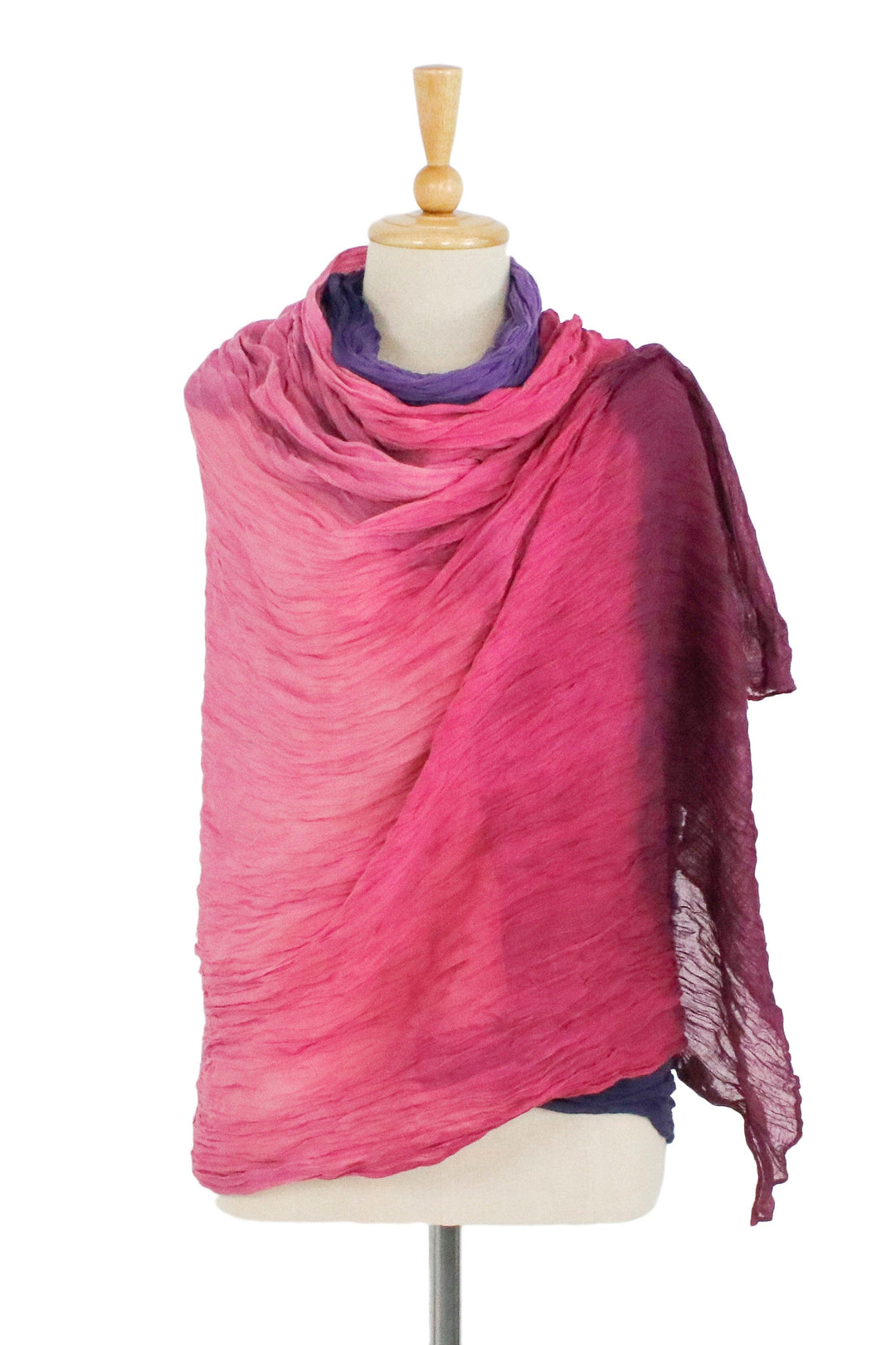 Colorful Hand-Spun and Dyed Wrinkled Batik Cotton Scarf - Vibrant Fashion