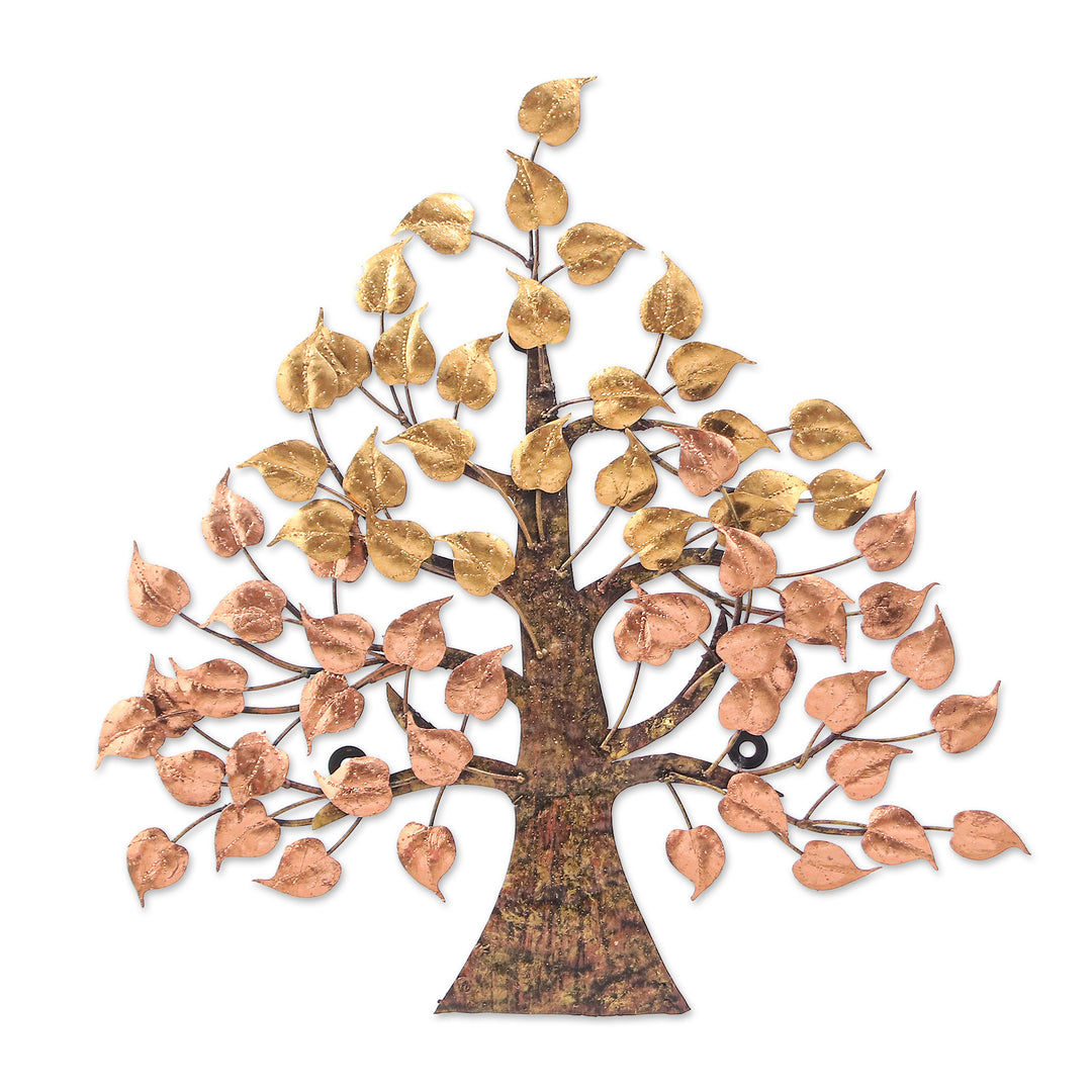 Inspirational Handmade Metallic Foil and Steel Tree Wall Art - Supreme Nature