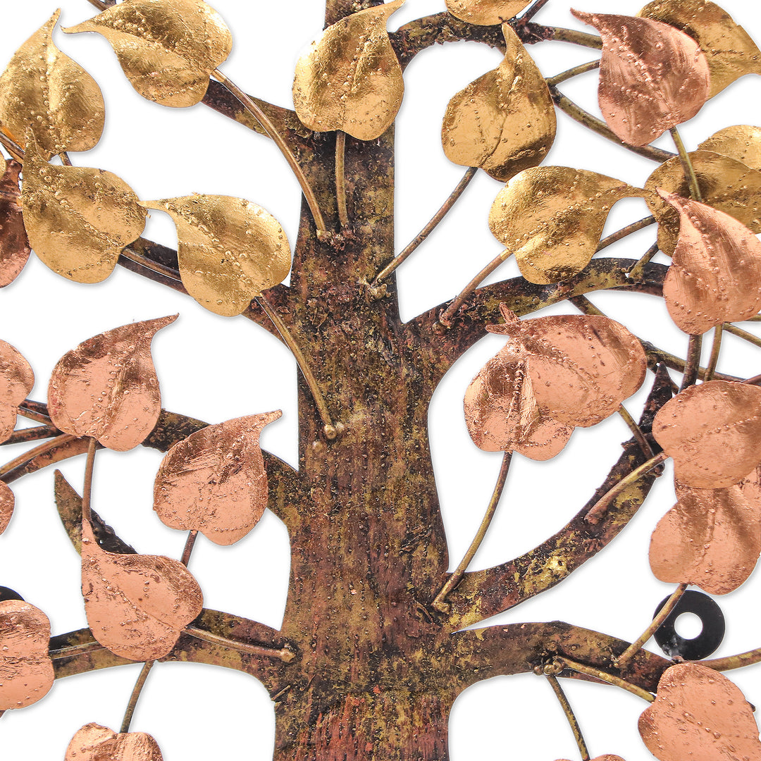 Inspirational Handmade Metallic Foil and Steel Tree Wall Art - Supreme Nature