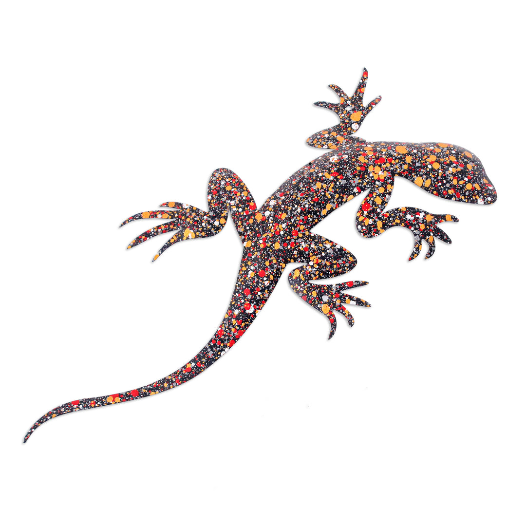 Handcrafted Salamander-Shaped Colorful Iron Wall Art - Festive Salamander