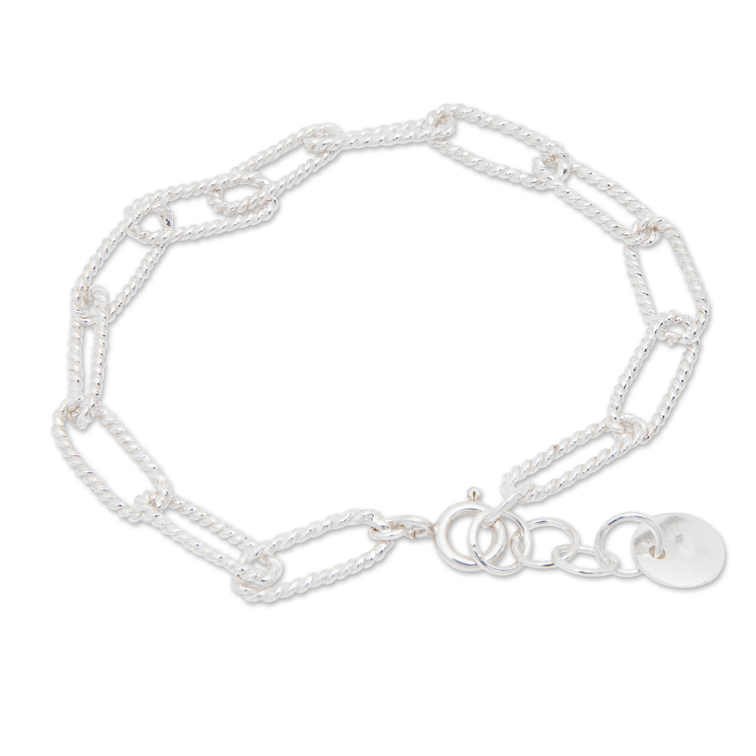 High-Polished Modern Rope Sterling Silver Charm Bracelet - United Luck & Ropes