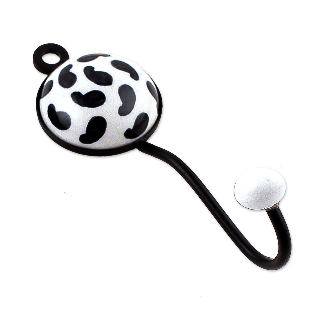 Set of 3 Ceramic Coat Hooks with Hand-Painted Paisley Motifs - Perfect Paisley