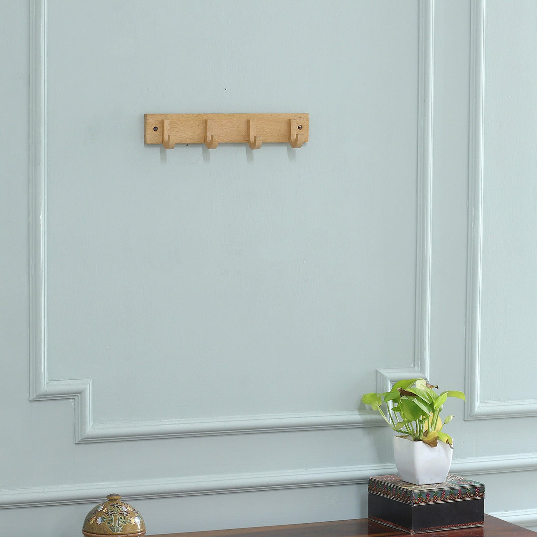 Beech Wood Coat Rack with Natural Finish from India - Chic Aesthetics