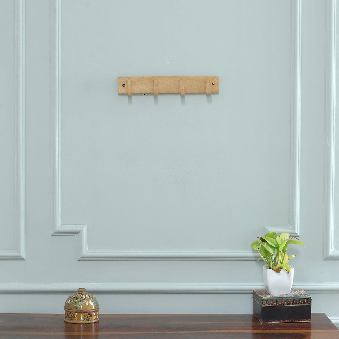 Beech Wood Coat Rack with Natural Finish from India - Chic Aesthetics