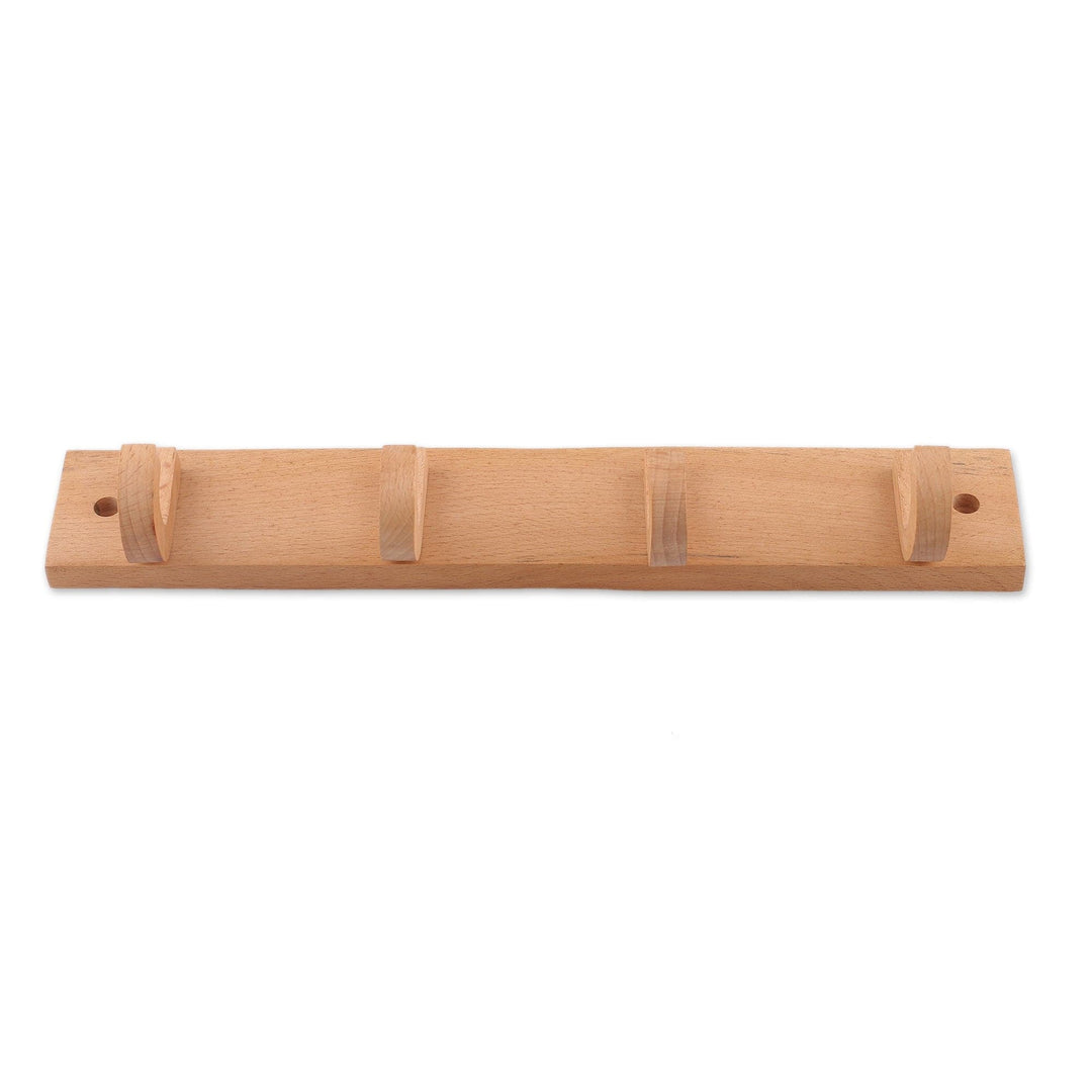 Beech Wood Coat Rack with Natural Finish from India - Chic Aesthetics
