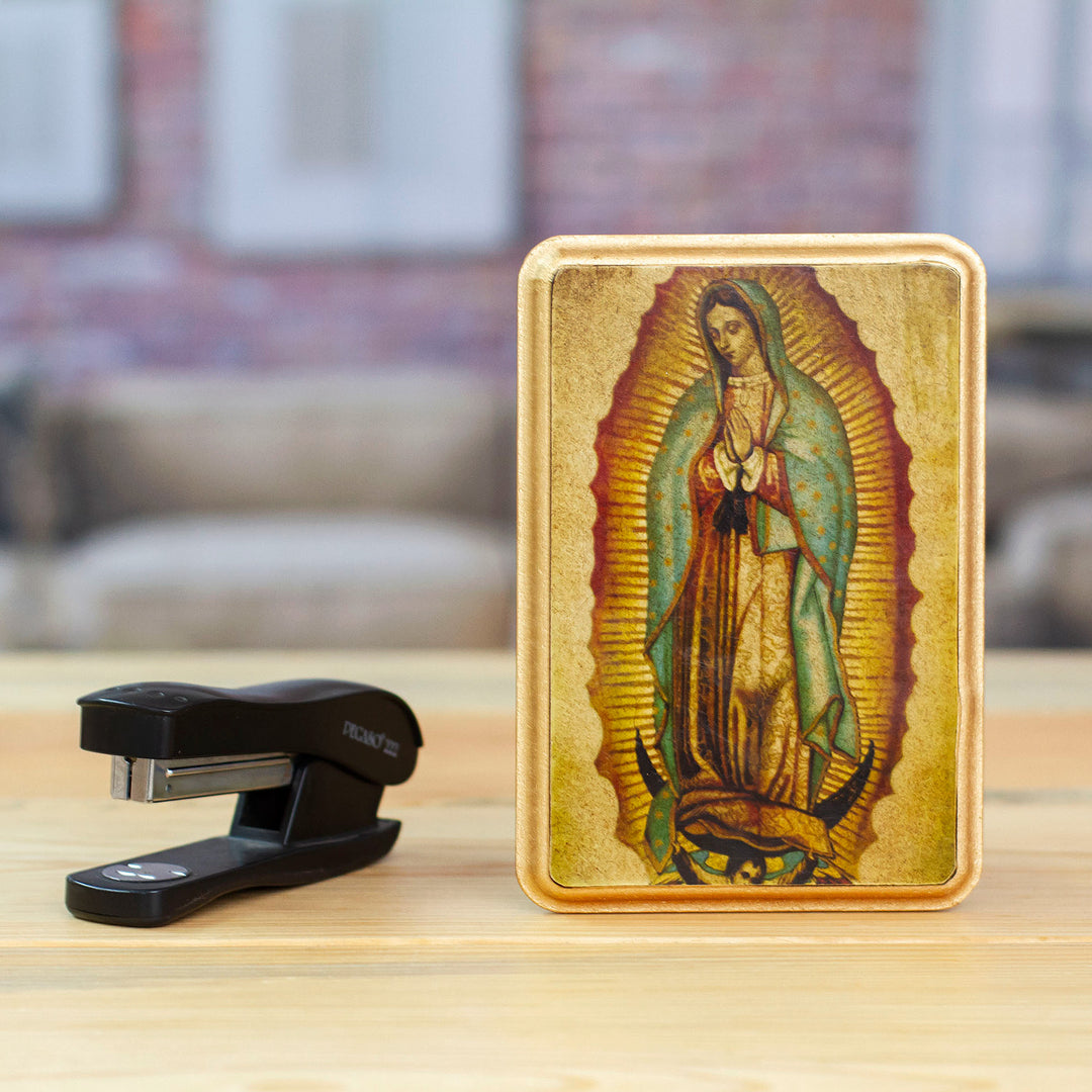 Decoupage on Pinewood Wall Plaque of Our Lady of Guadalupe - Our Lady of Tepeyac