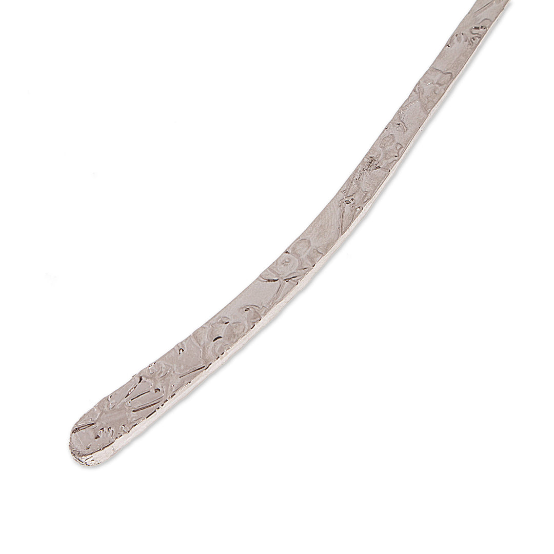 High-Polished Zamac Metal Bookmark with Silver Owl Charm - Silver Wisdom