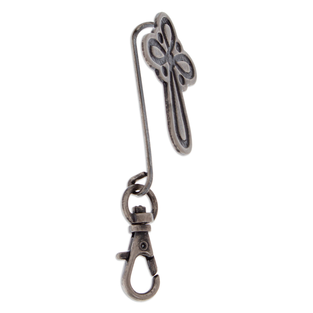 Antique-Finished Cross-Themed Zamac Metal Keychain - Noble Devotion