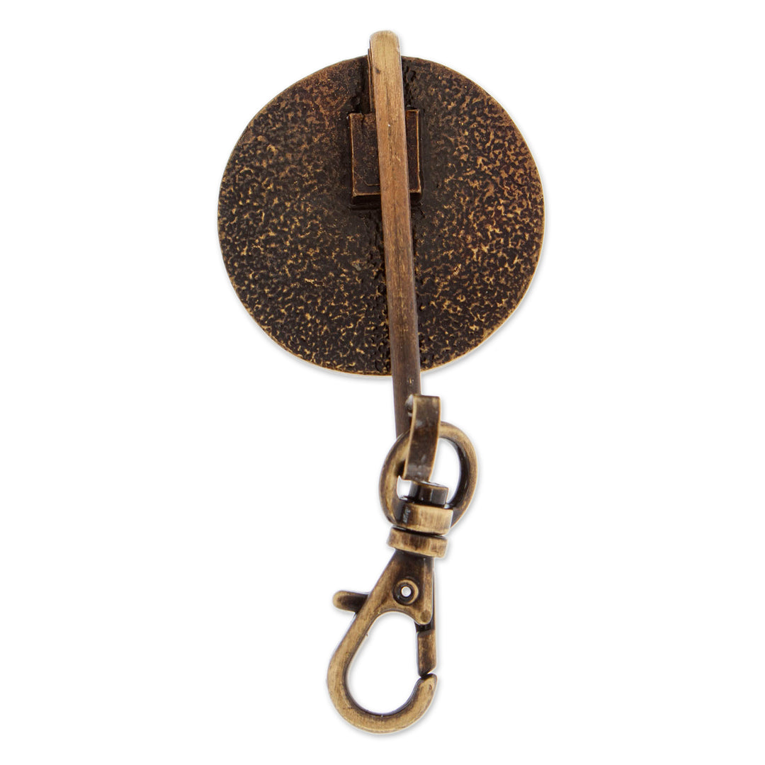 Antique-Finished Our Lady of Guadalupe Zamac Metal Keychain - Guadalupe's Loyalty