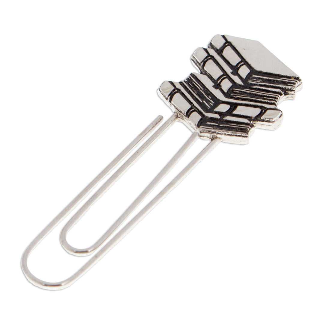 Book-Themed High-Polished Zamac Metal Clip Bookmark - Adventures & Pages