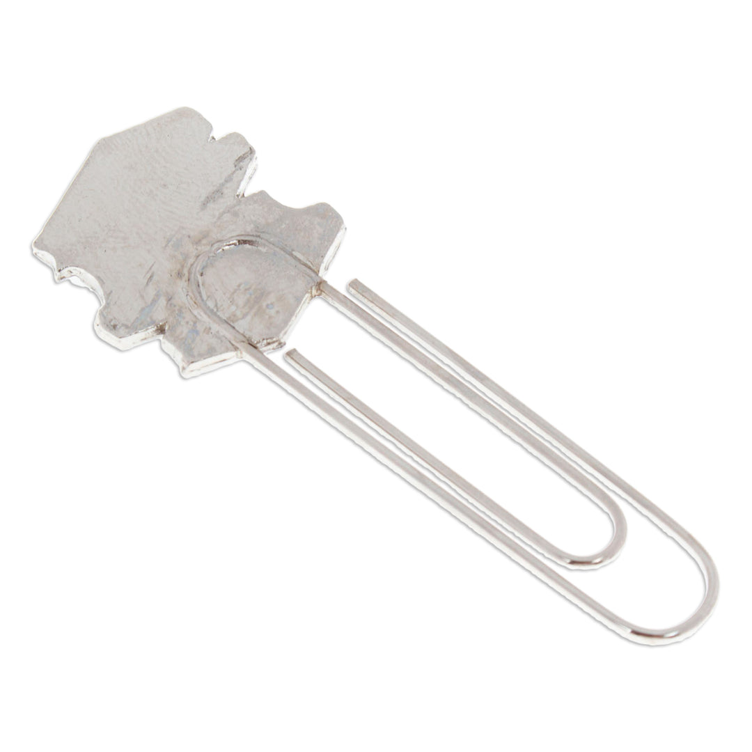 Book-Themed High-Polished Zamac Metal Clip Bookmark - Adventures & Pages