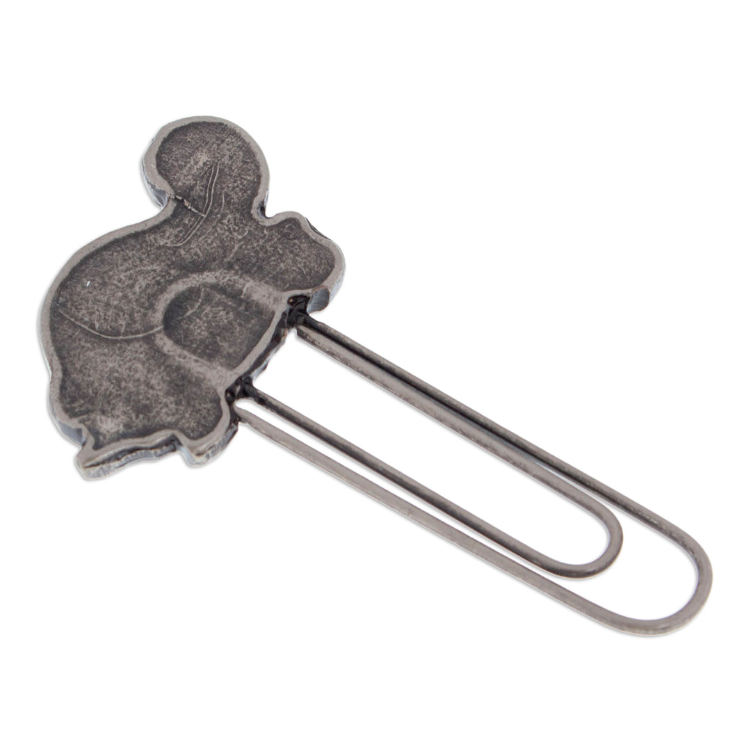 Antique-Finished Zamac Metal Turtle Clip Bookmark - Noble Carapace