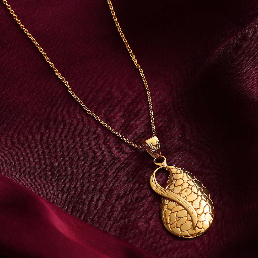 High-Polished Traditional Brass Pendant Necklace from India - A Sacred Drop