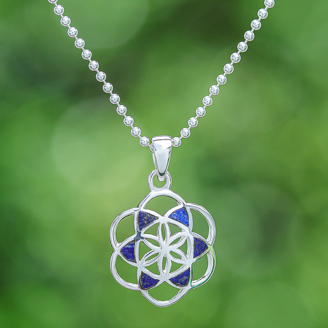 Blue Floral Geometry