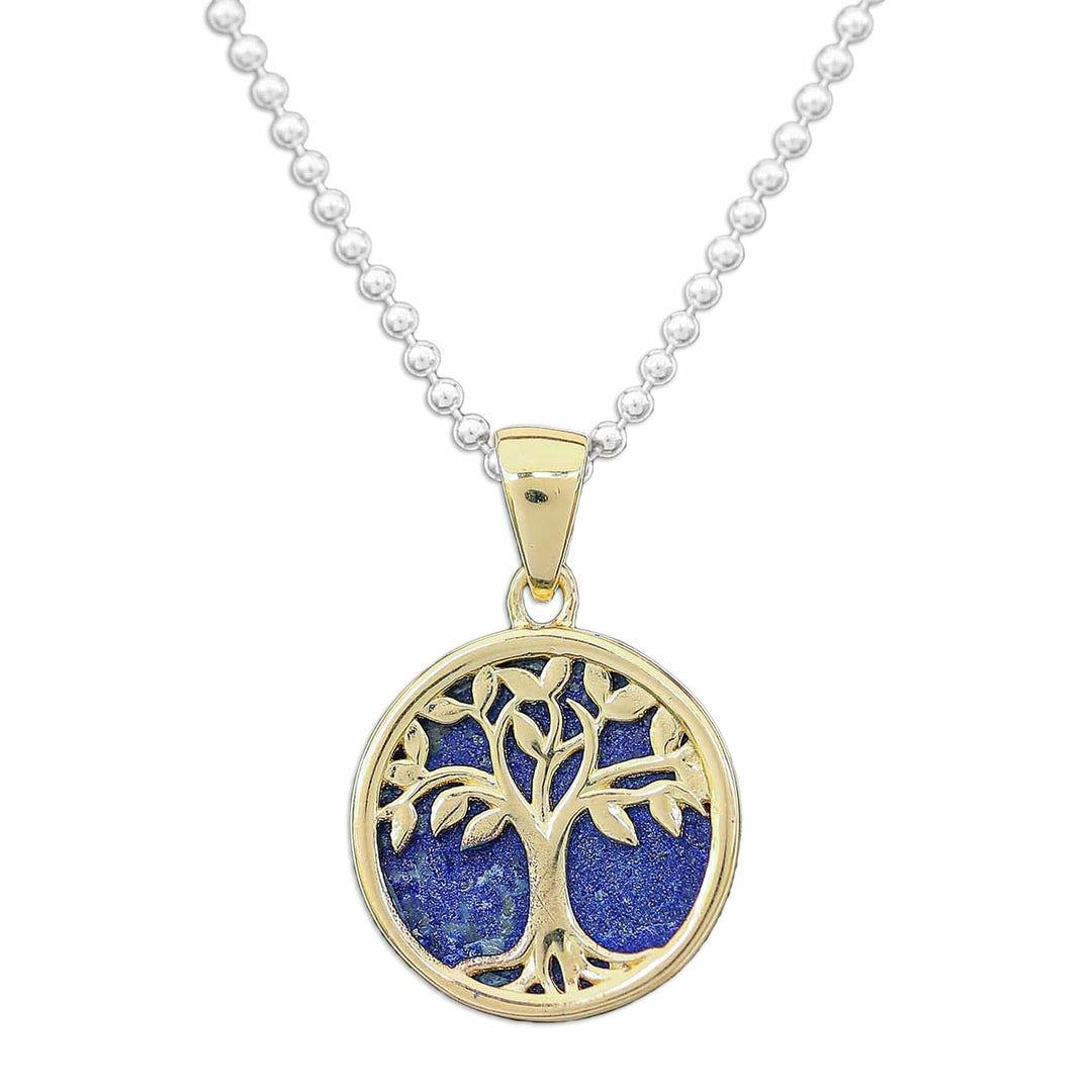 18k Gold-plated Lapis Lazuli Tree of Life Pendant Necklace - Glorious Haven in Lapis