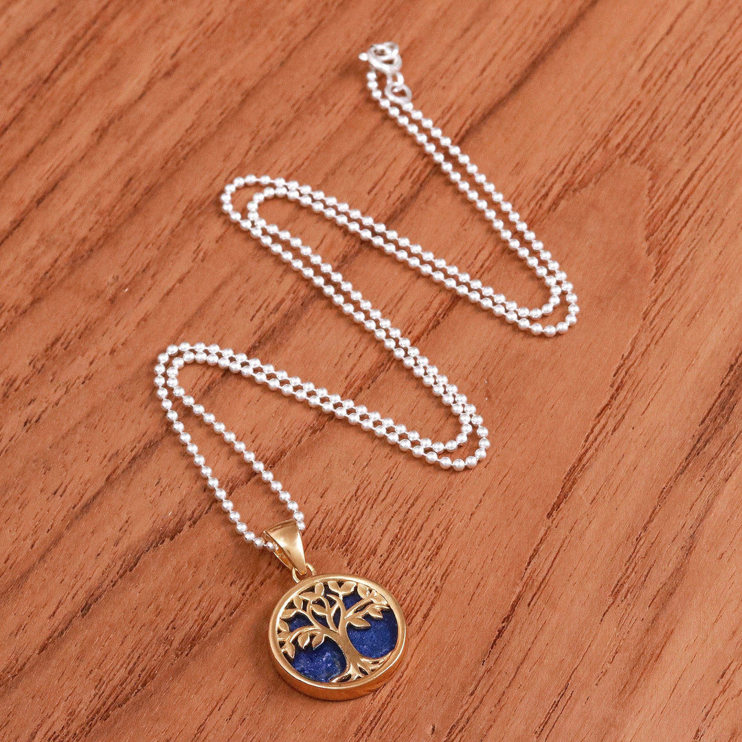 18k Gold-plated Lapis Lazuli Tree of Life Pendant Necklace - Glorious Haven in Lapis