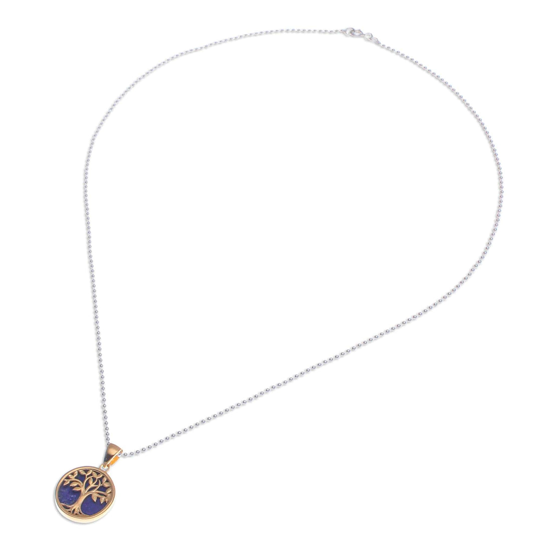 18k Gold-plated Lapis Lazuli Tree of Life Pendant Necklace - Glorious Haven in Lapis