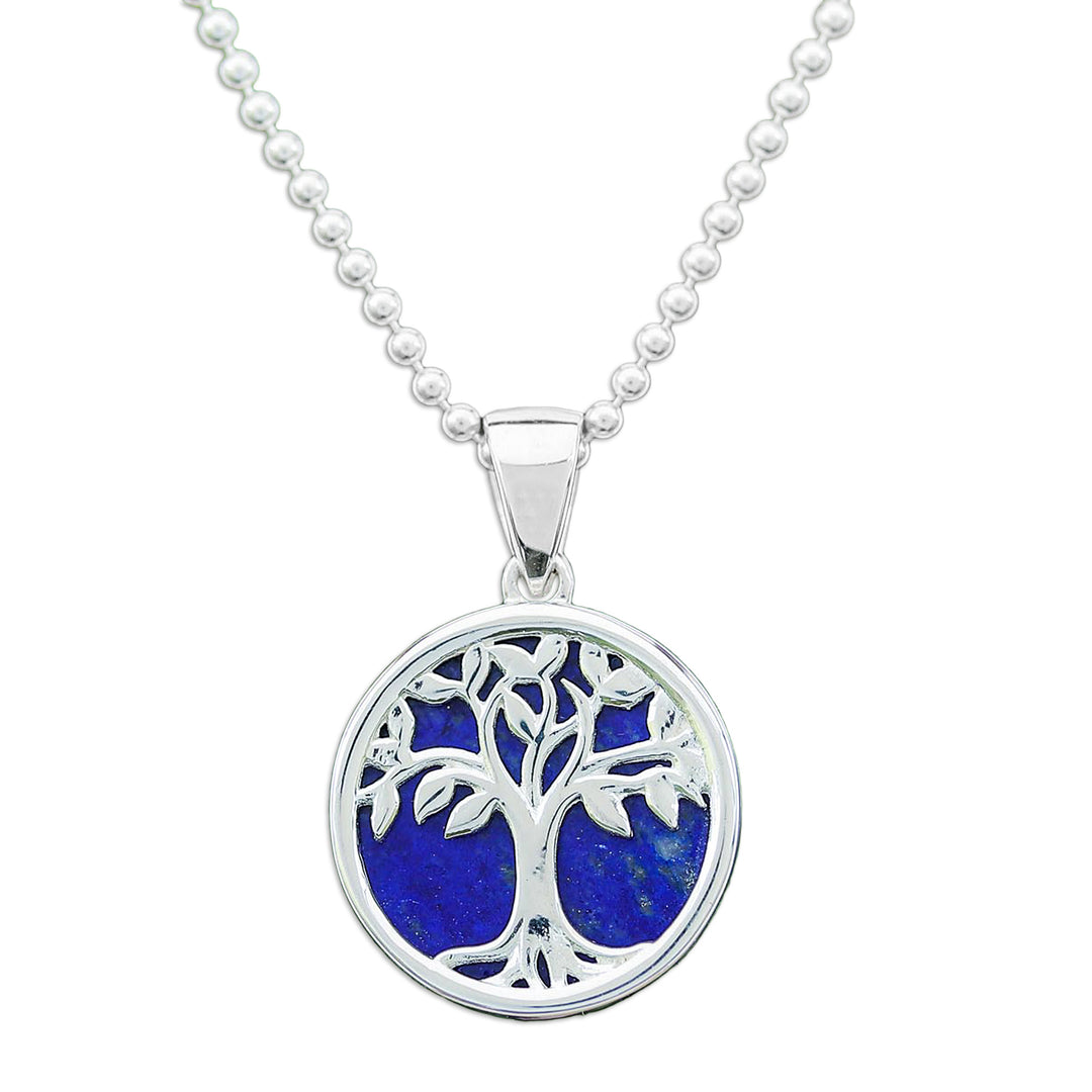 Lapis Lazuli and Sterling Silver Tree of Life Necklace - Haven in Lapis