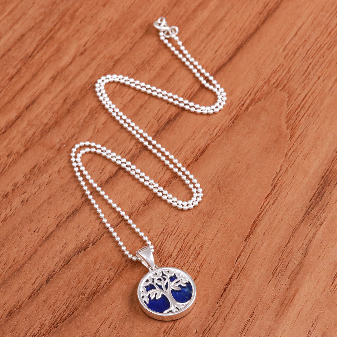 Lapis Lazuli and Sterling Silver Tree of Life Necklace - Haven in Lapis