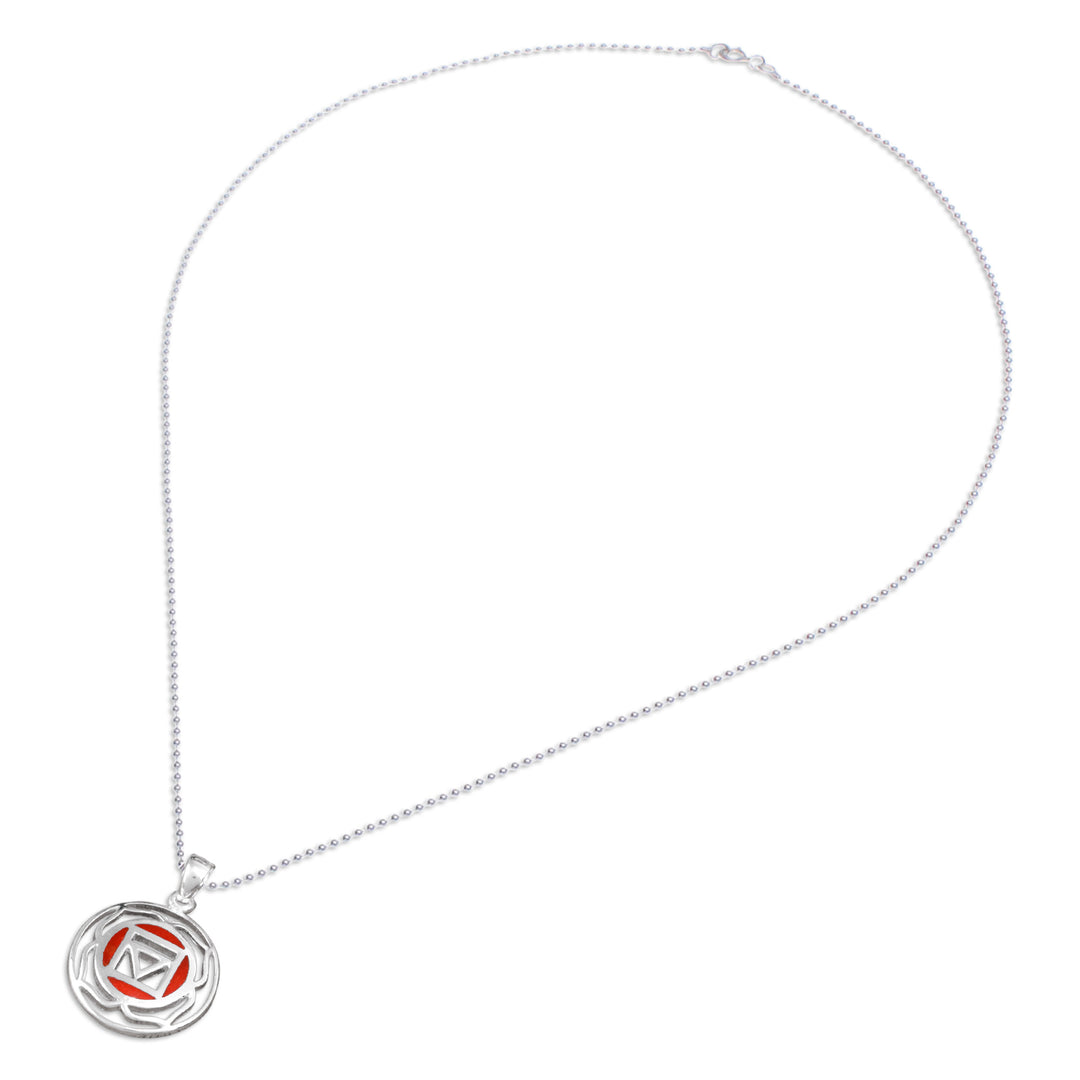 Inspirational Lotus-Themed Carnelian Pendant Necklace - Mind on Fire