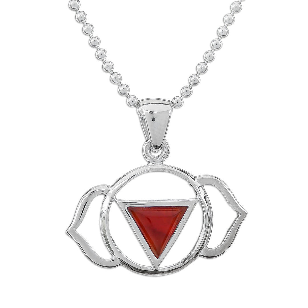 Semi-Abstract Elephant-Themed Carnelian Pendant Necklace - Giant Fire