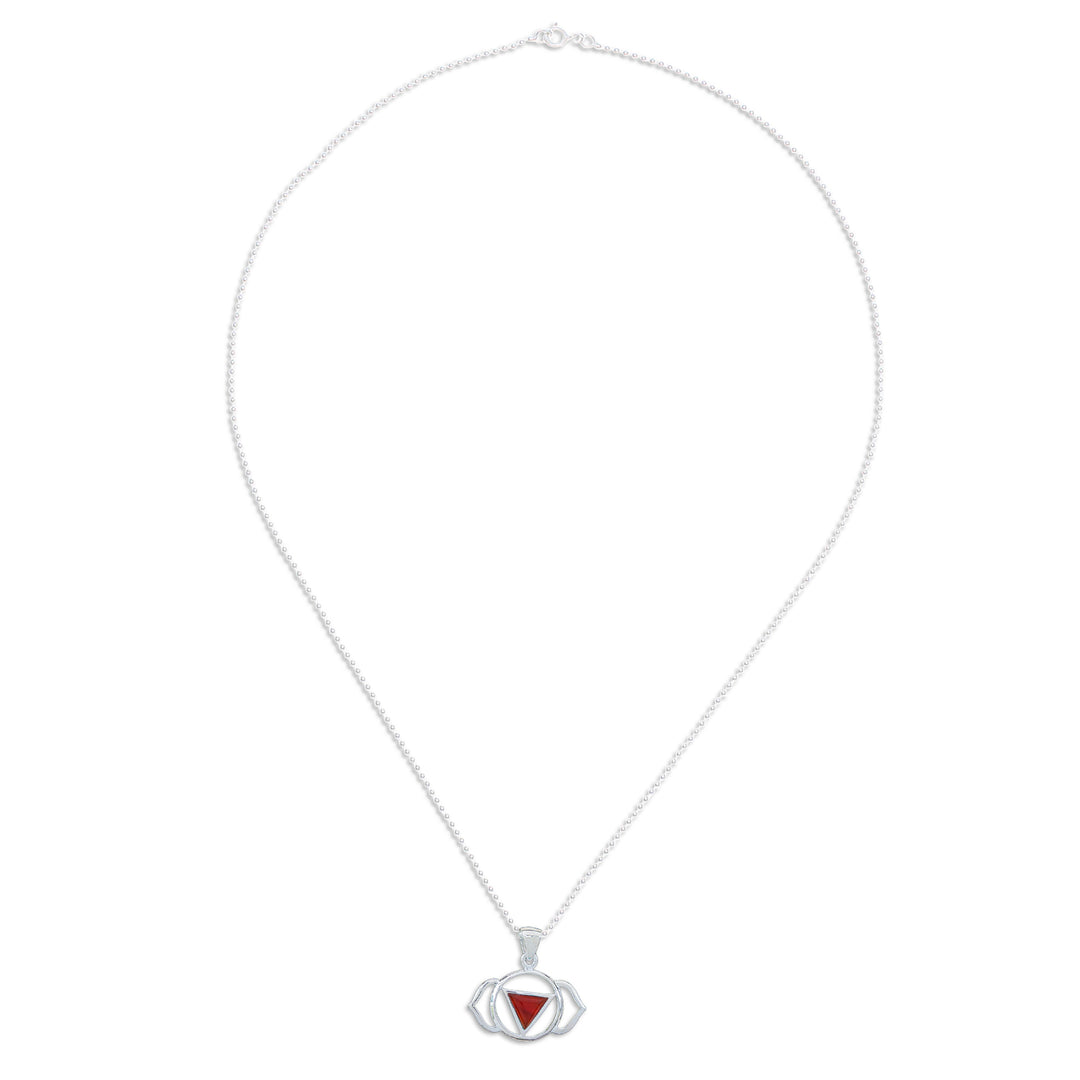 Semi-Abstract Elephant-Themed Carnelian Pendant Necklace - Giant Fire