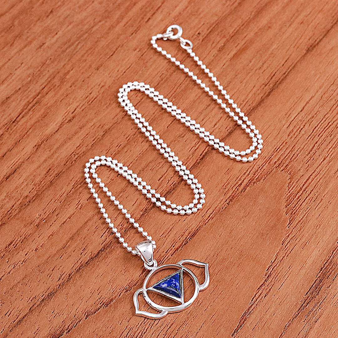 Semi-Abstract Elephant-Themed Lapis Lazuli Pendant Necklace - Giant Intellect
