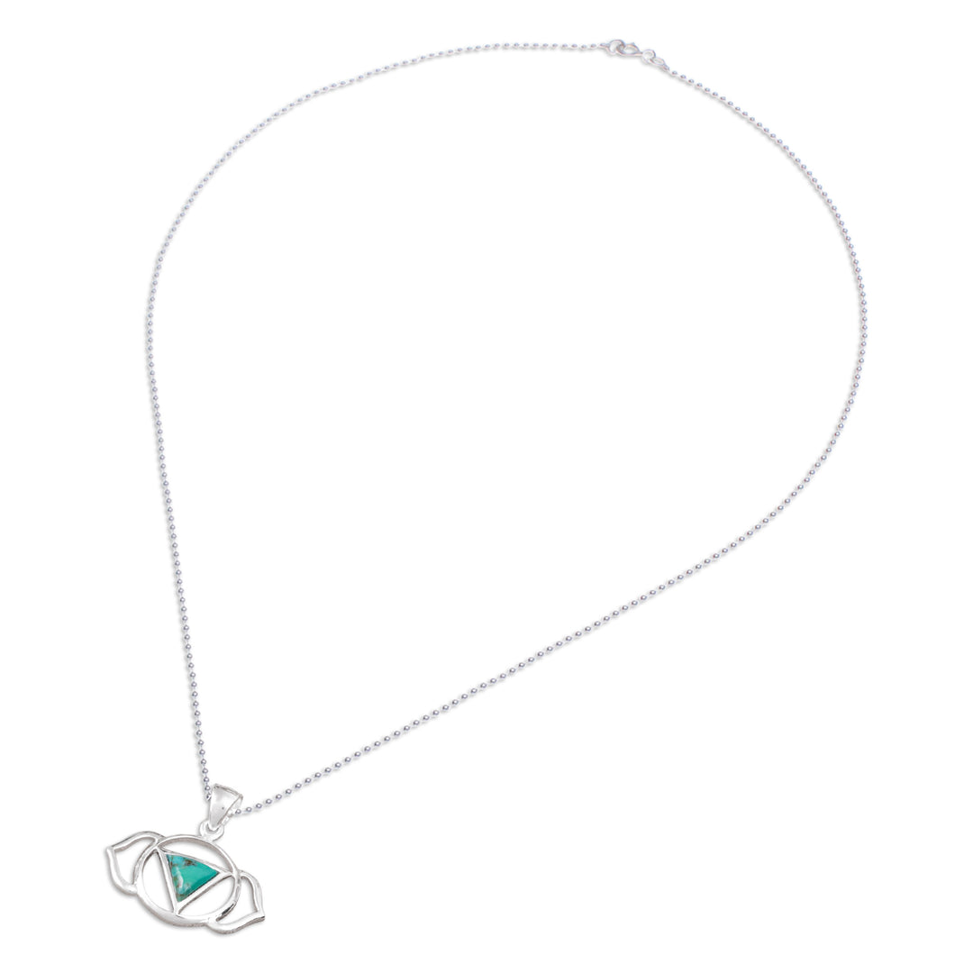 Modern Reconstituted Turquoise Elephant Pendant Necklace - Minimalist Elephant