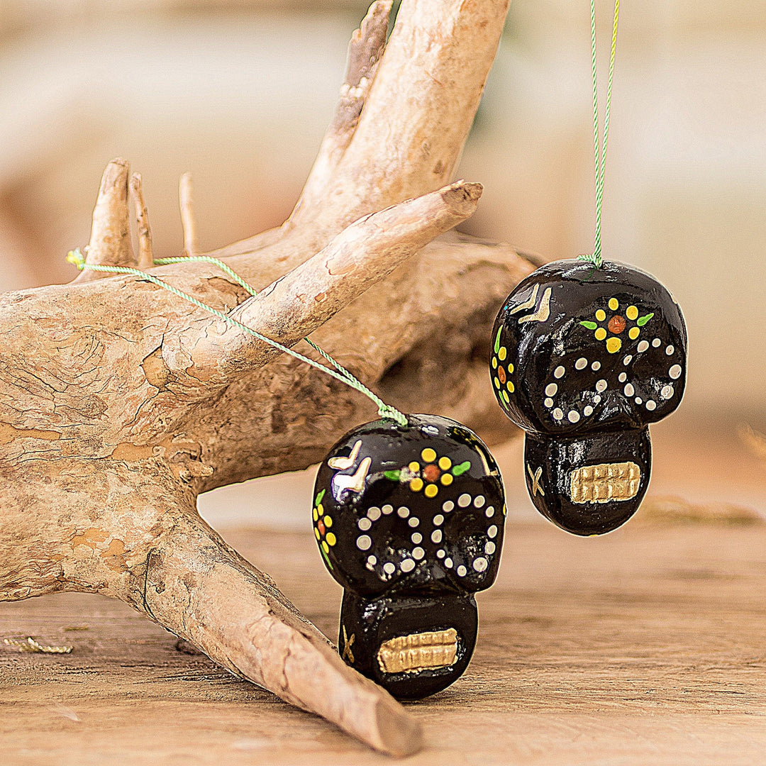 Holiday Black Skulls