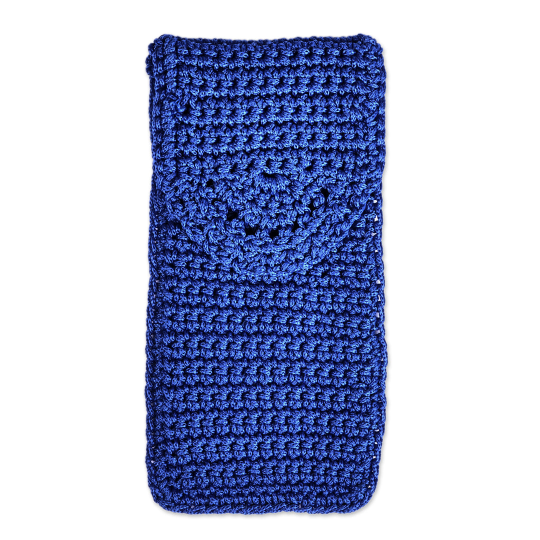 Crocheted Handcrafted Blue Glasses Case from Armenia - Vision of Glamour